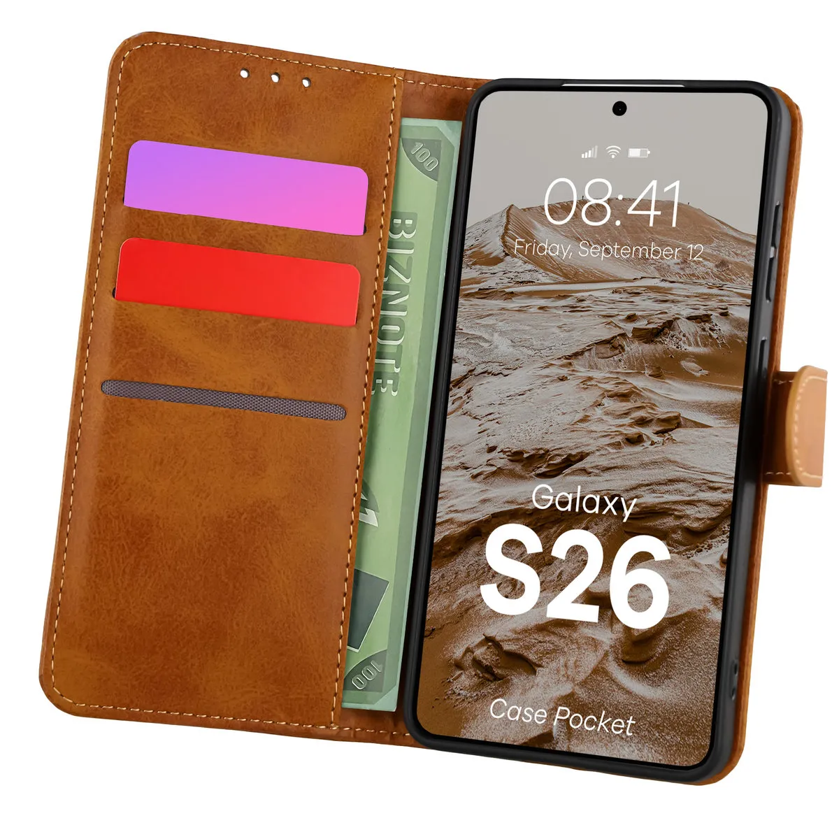 Etui Bizon Pocket do Galaxy S26 Brązowy