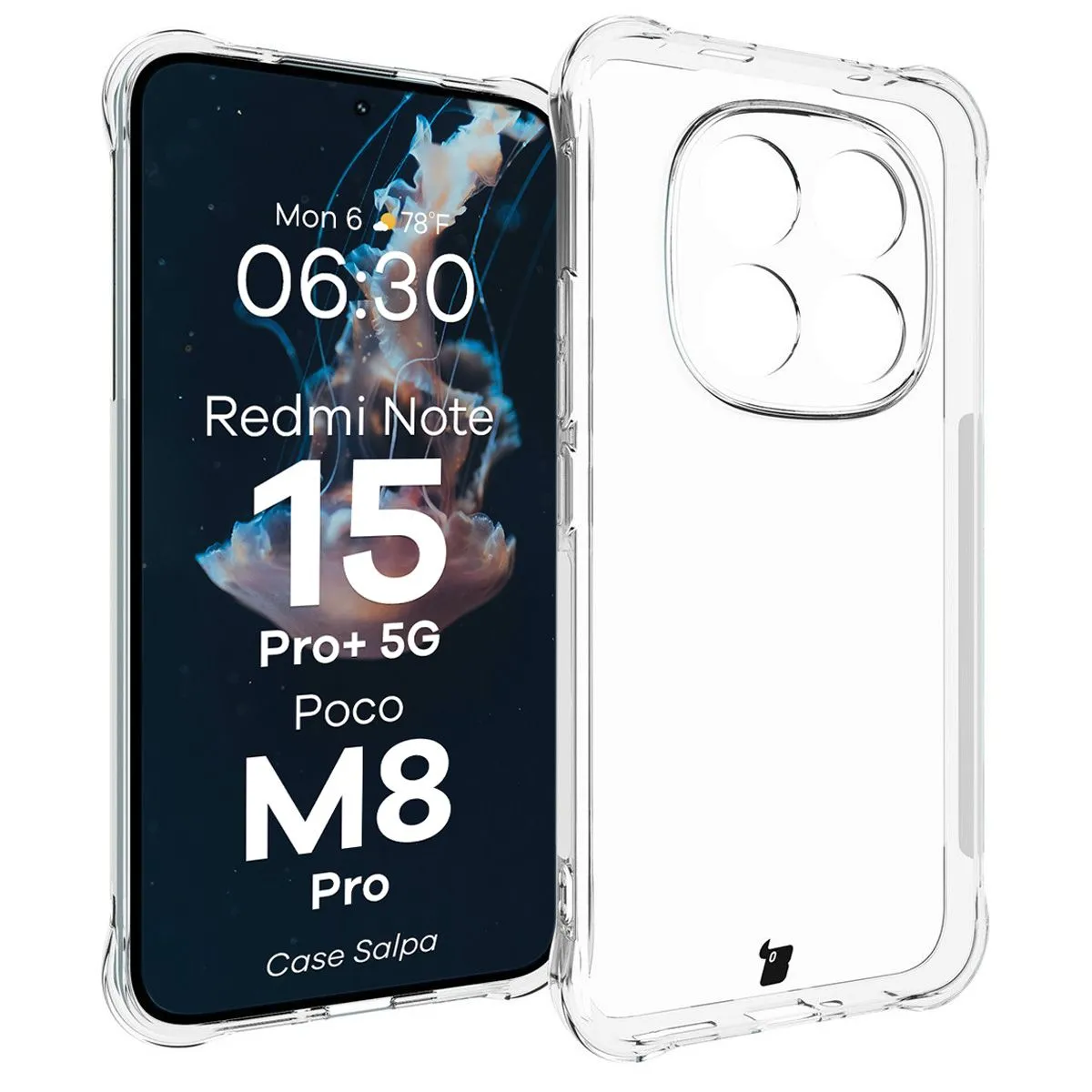 Etui Bizon Salpa do Xiaomi Redmi Note 15 Pro Plus 5G / POCO M8 Pro 5G Przezroczysty