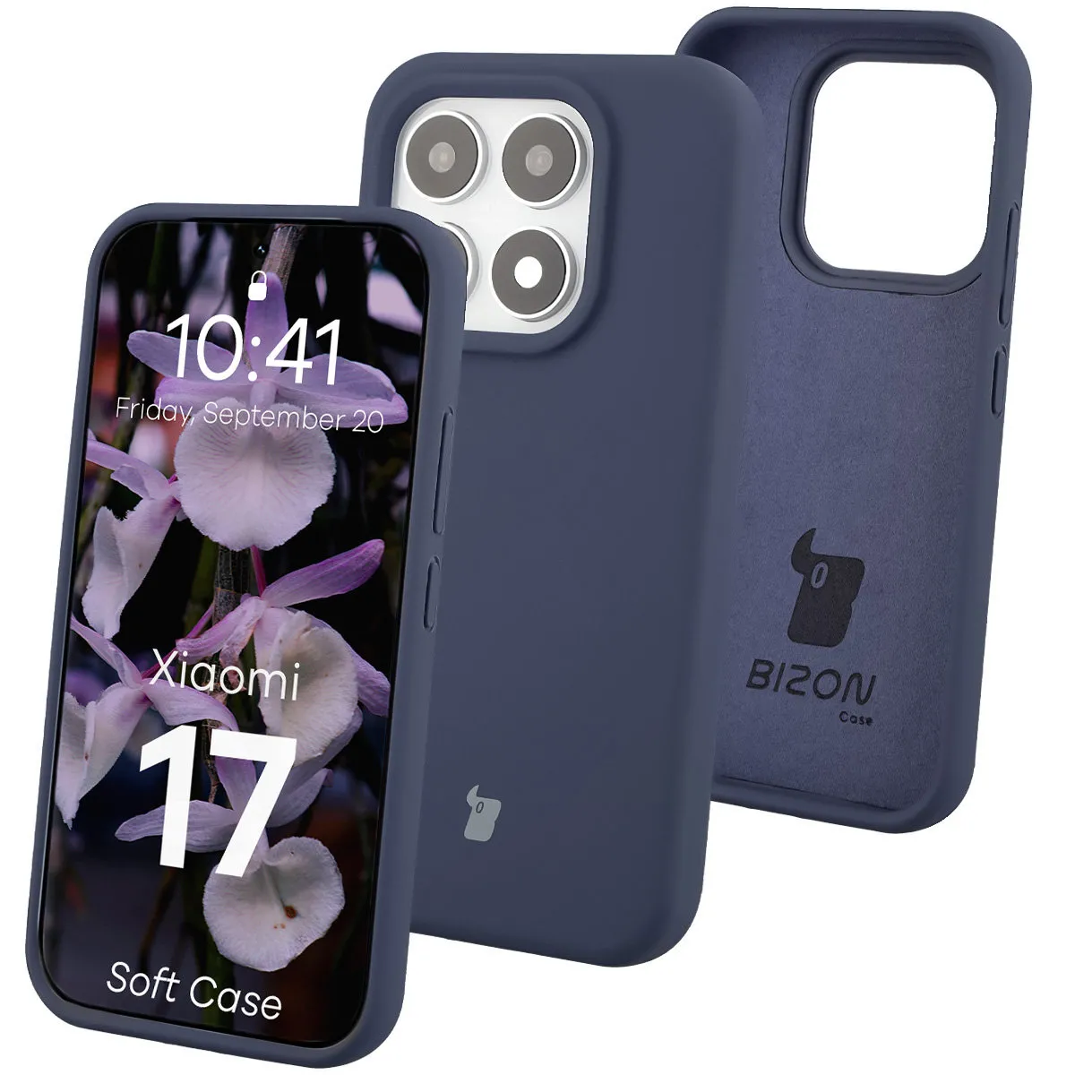 Etui Bizon Soft do Xiaomi 17 Granatowy
