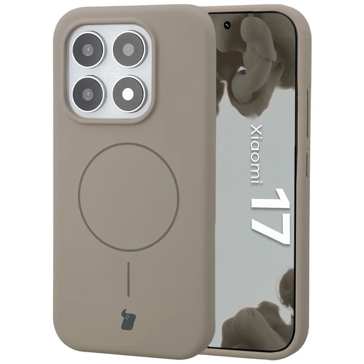 Etui Bizon Soft Magnetic do Xiaomi 17 Jasnoszary