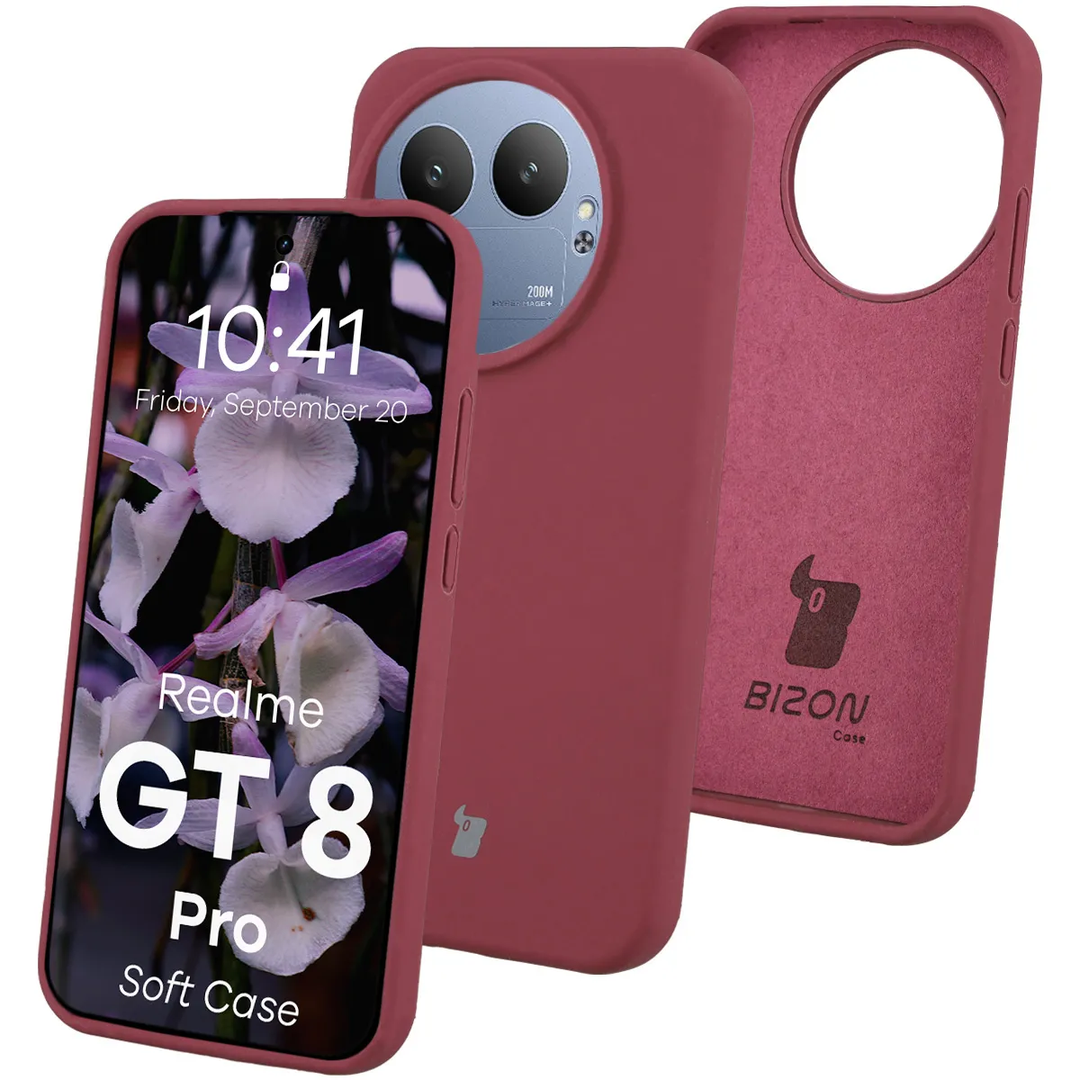 Etui Bizon Soft do Realme GT 8 Pro Śliwkowy