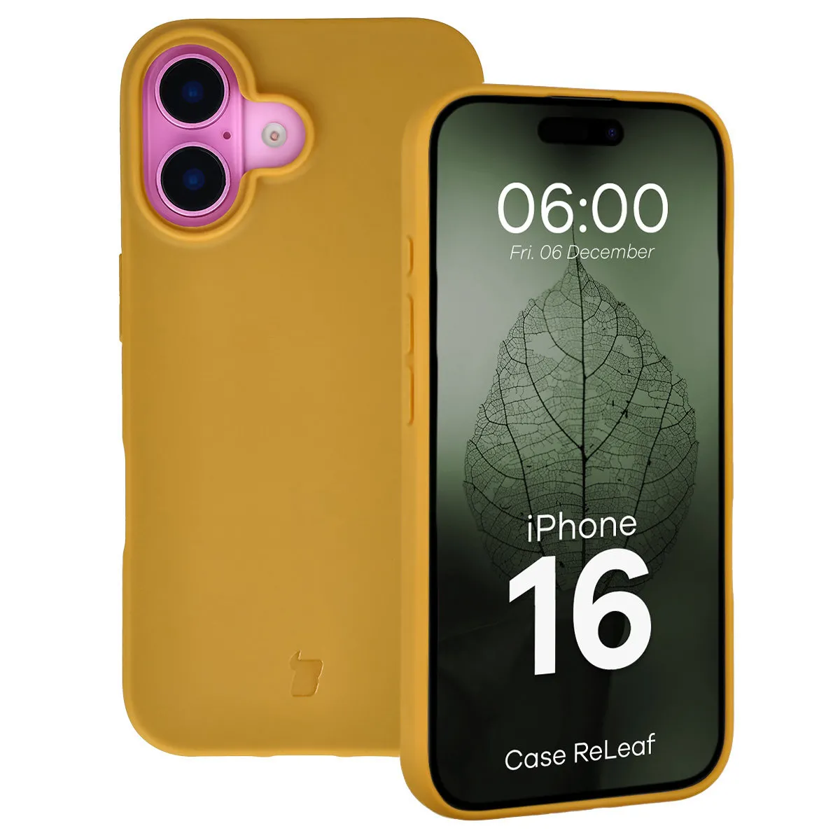 Etui Bizon ReLeaf do iPhone 16 Musztardowy