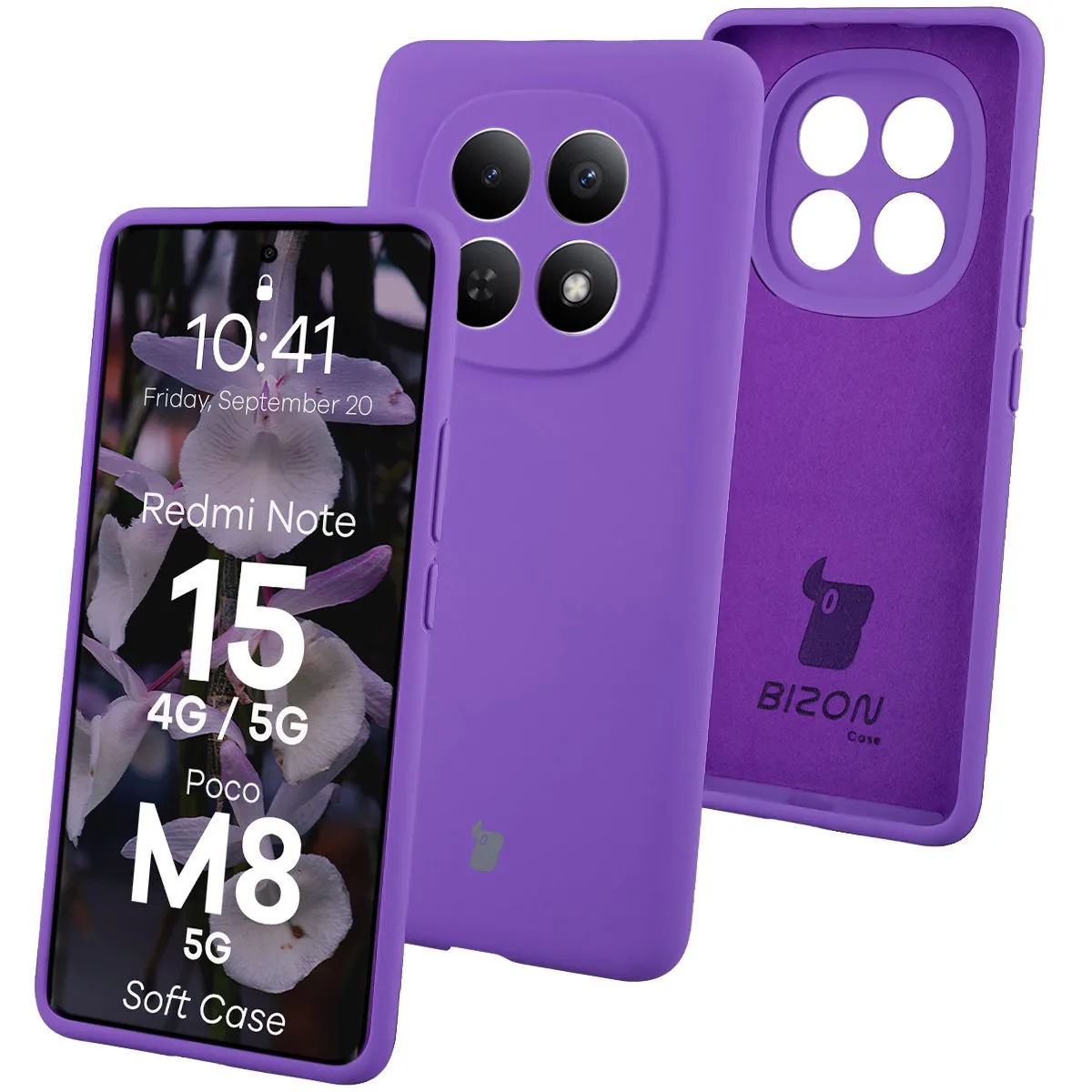 Etui Bizon Soft do Xiaomi Redmi Note 15 / POCO M8 5G Fioletowy