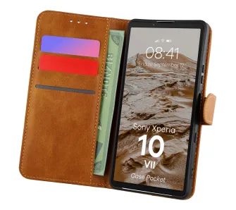 Etui Bizon Pocket do Sony Xperia 10 VII Brązowy