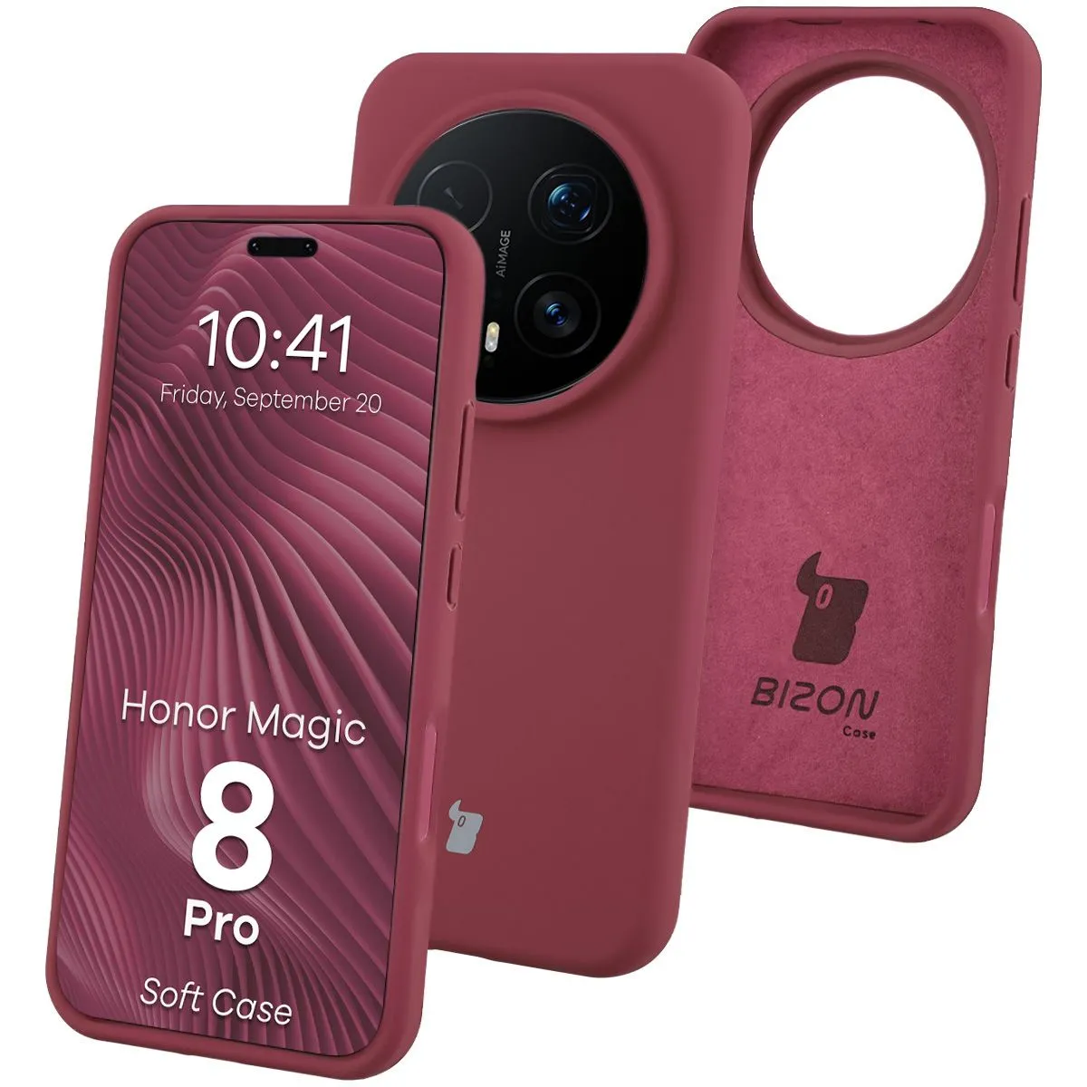 Etui Bizon Soft do Honor Magic8 Pro Śliwkowy