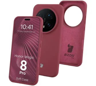 Etui Bizon Soft do Honor Magic8 Pro Śliwkowy
