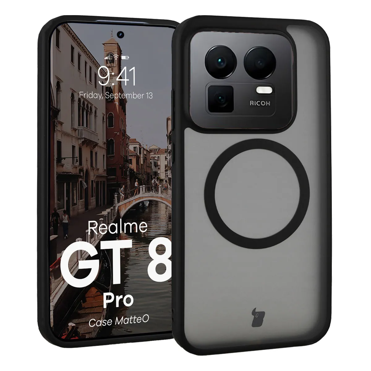 Etui Bizon MatteO do Realme GT 8 Pro Czarny
