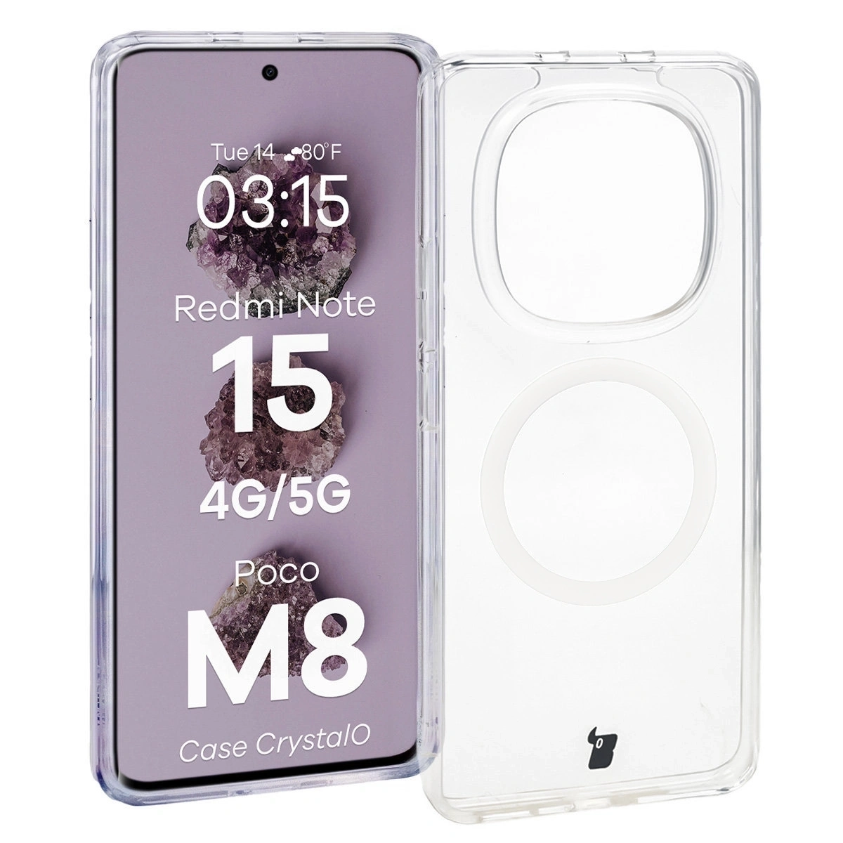 Etui Bizon CrystalO do Xiaomi Redmi Note 15 / POCO M8 5G Przezroczysty