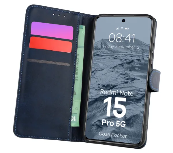 Bizon Case Pocket do Xiaomi Redmi Note 15 Pro 5G Granatowy