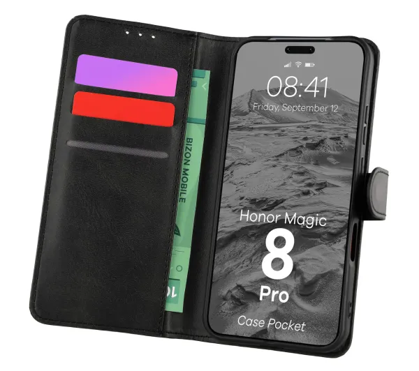 Bizon Case Pocket do Honor Magic8 Pro Czarny