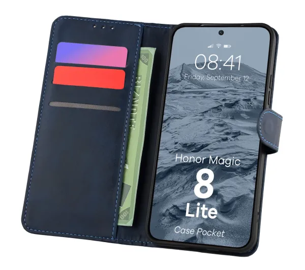 Bizon Pocket do Honor Magic8 Lite Granatowy