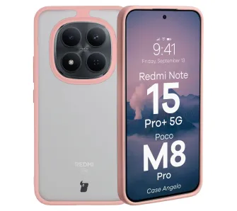 Etui Bizon Angelo do Xiaomi Redmi Note 15 Pro Plus 5G / POCO M8 Pro 5G Jasnoróżowy