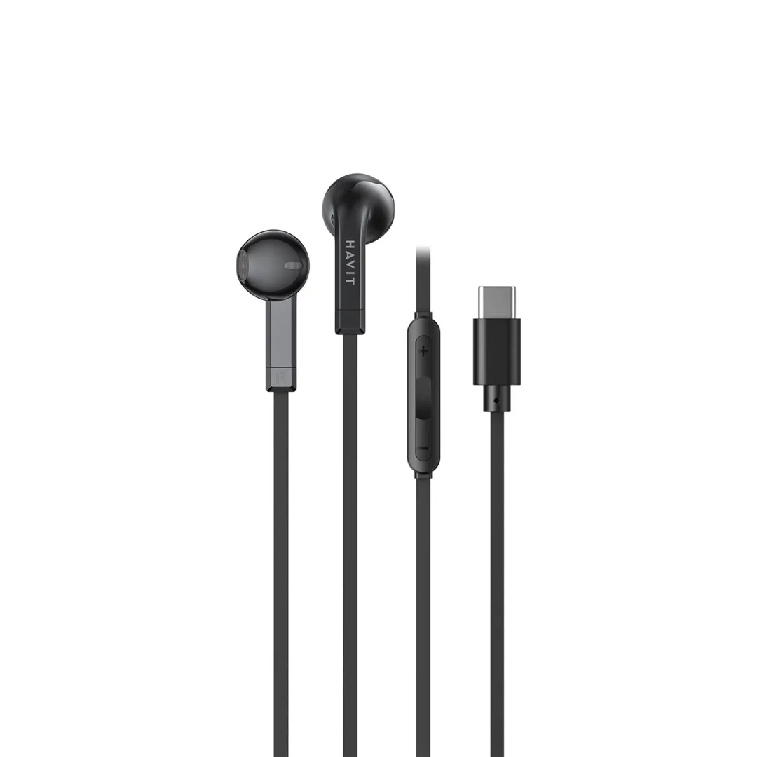Słuchawki przewodowe Havit E336C USB-C Douszne Czarny