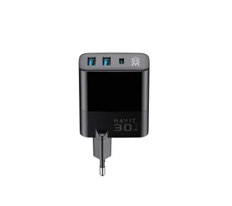 Ładowarka sieciowa Havit UCLE001 2x USB-A USB-C 30W Czarny