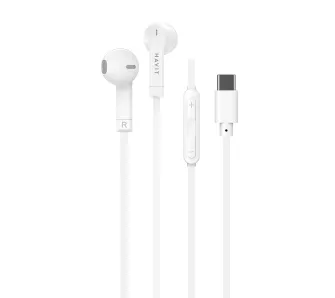 Słuchawki przewodowe Havit E336C USB-C Douszne Biały