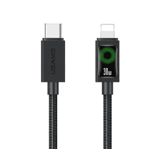 Kabel USAMS U92 USB-C do Lightning 30W 1,2m Czarny