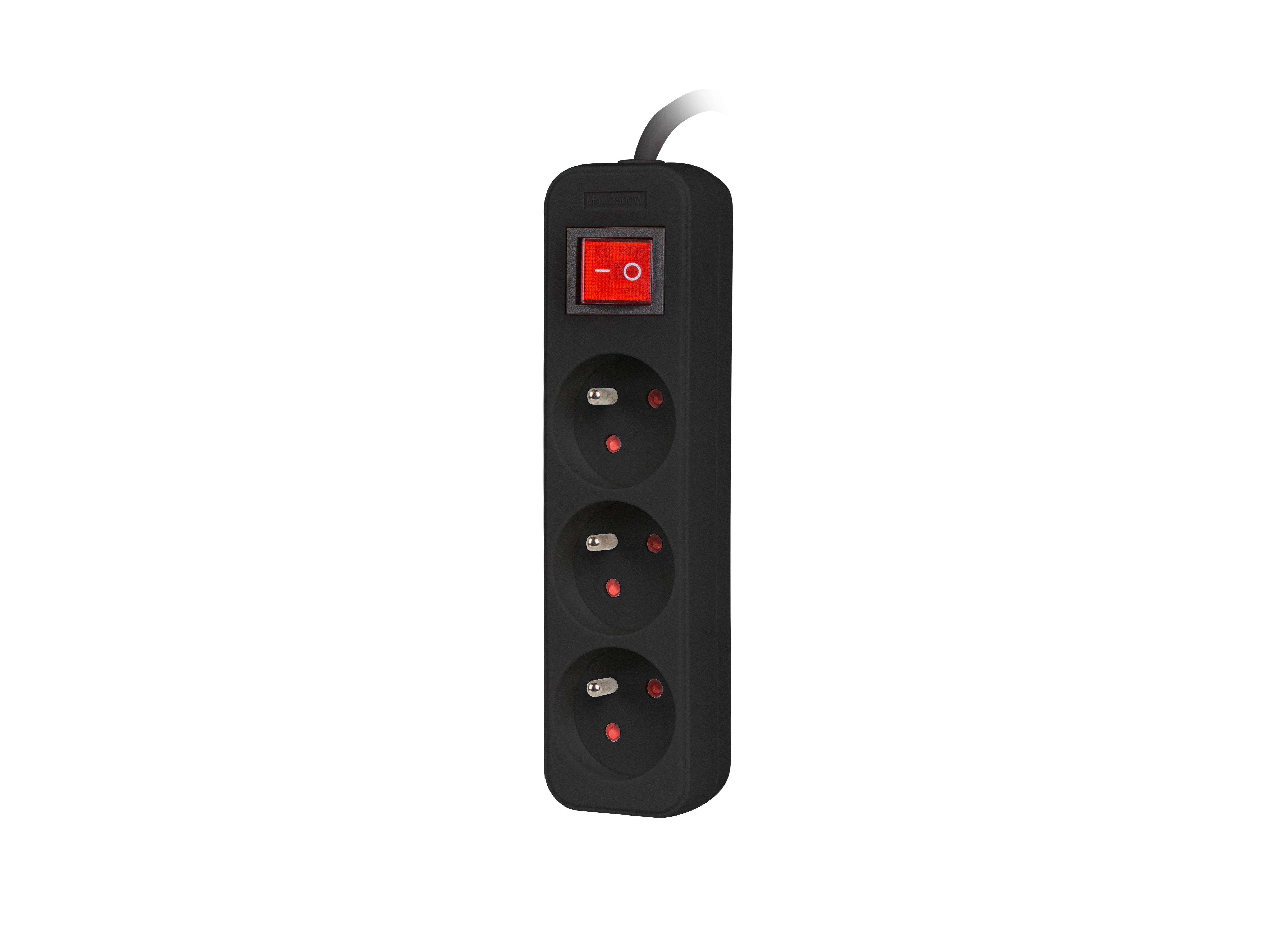 Listwa Lanberg PS1-03E-0300-BK 3 gniazda 3m Czarny