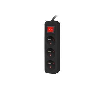 Listwa Lanberg PS1-03E-0300-BK 3 gniazda 3m Czarny