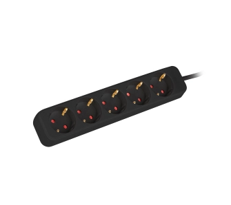 Przedłużacz Lanberg PS0-05F-0300-BK 5 gniazd 3m Czarny