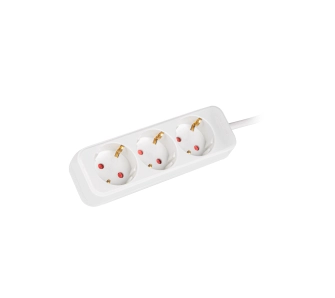 Przedłużacz Lanberg PS0-03F-0150-W 3 gniazda 1,5m Biały