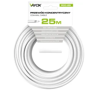 Kabel koncentryczny Vayox PCC-25 25m Biały