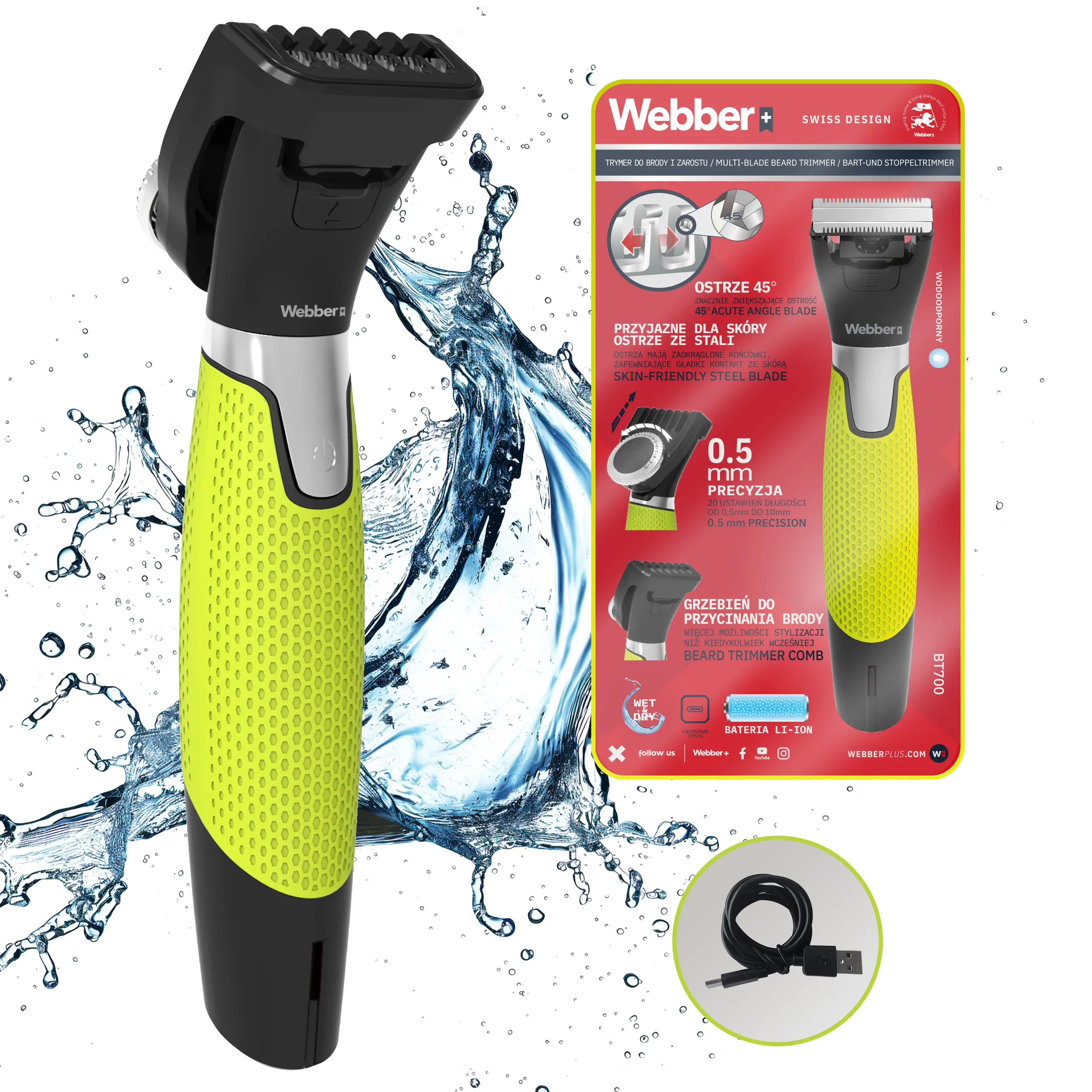 Trymer Webber 05BT700 2 nasadki 90min