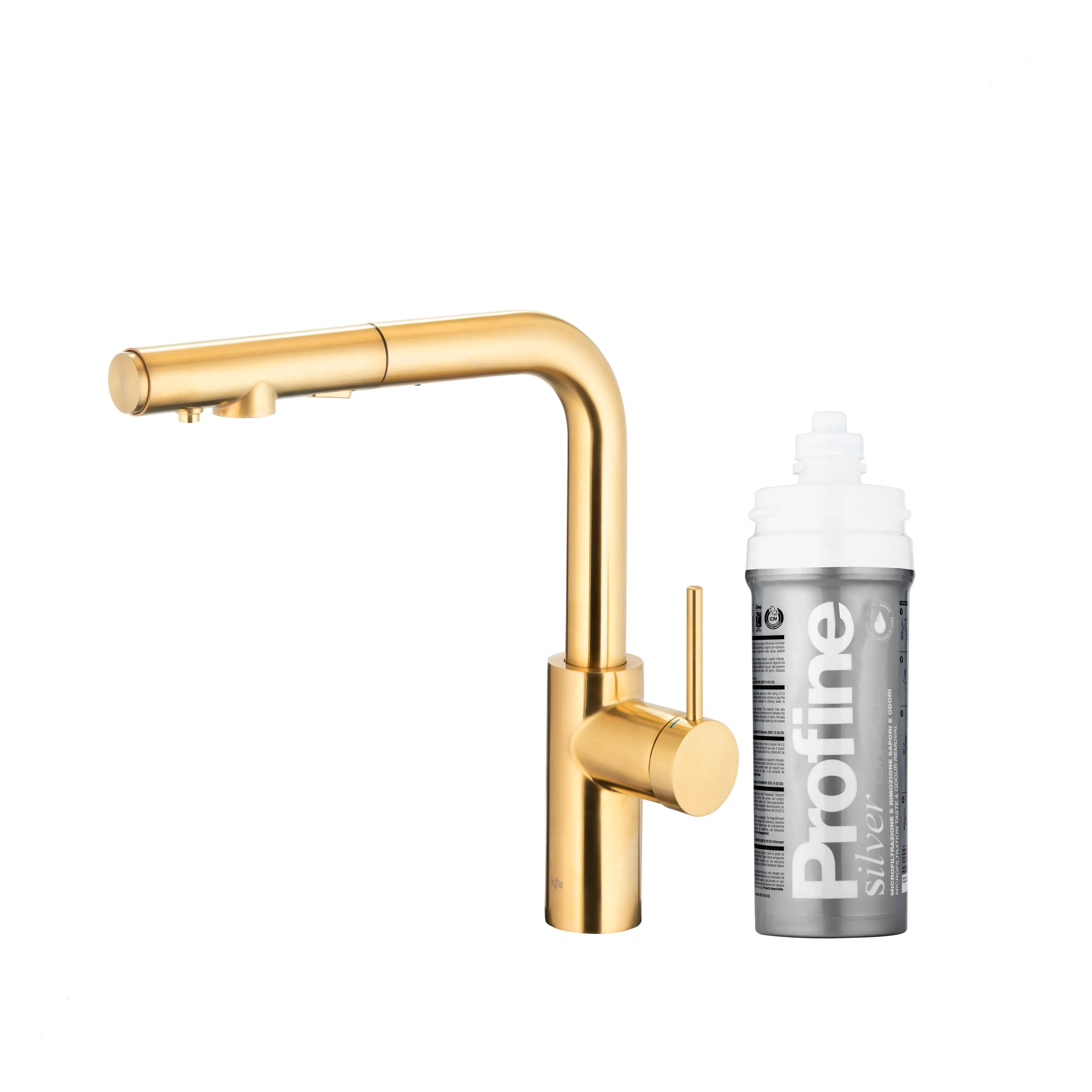 Bateria KFA Armatura Duero Pure Basic Pull-Out 6623-114-39 Jasne złoto Stal szlachetna