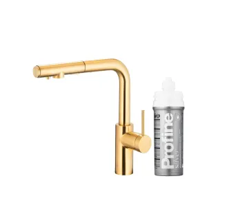 Bateria KFA Armatura Duero Pure Basic Pull-Out 6623-114-39 Jasne złoto Stal szlachetna