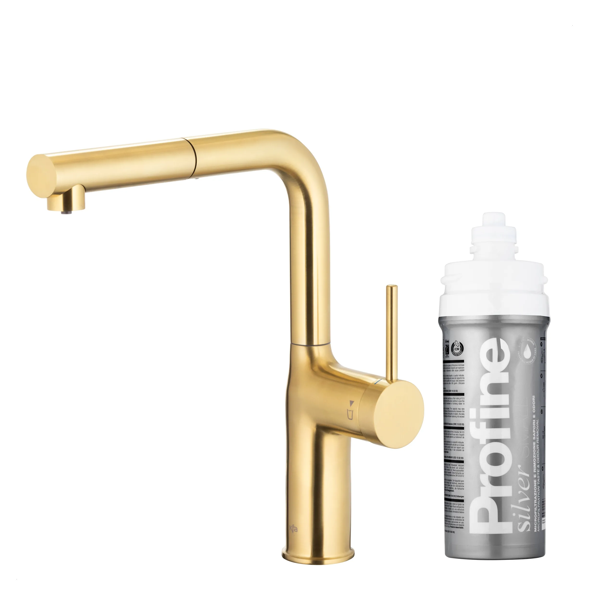 Bateria KFA Armatura Duero Pure Move Pull-Out 6623-424-39 Jasne złoto Stal szlachetna