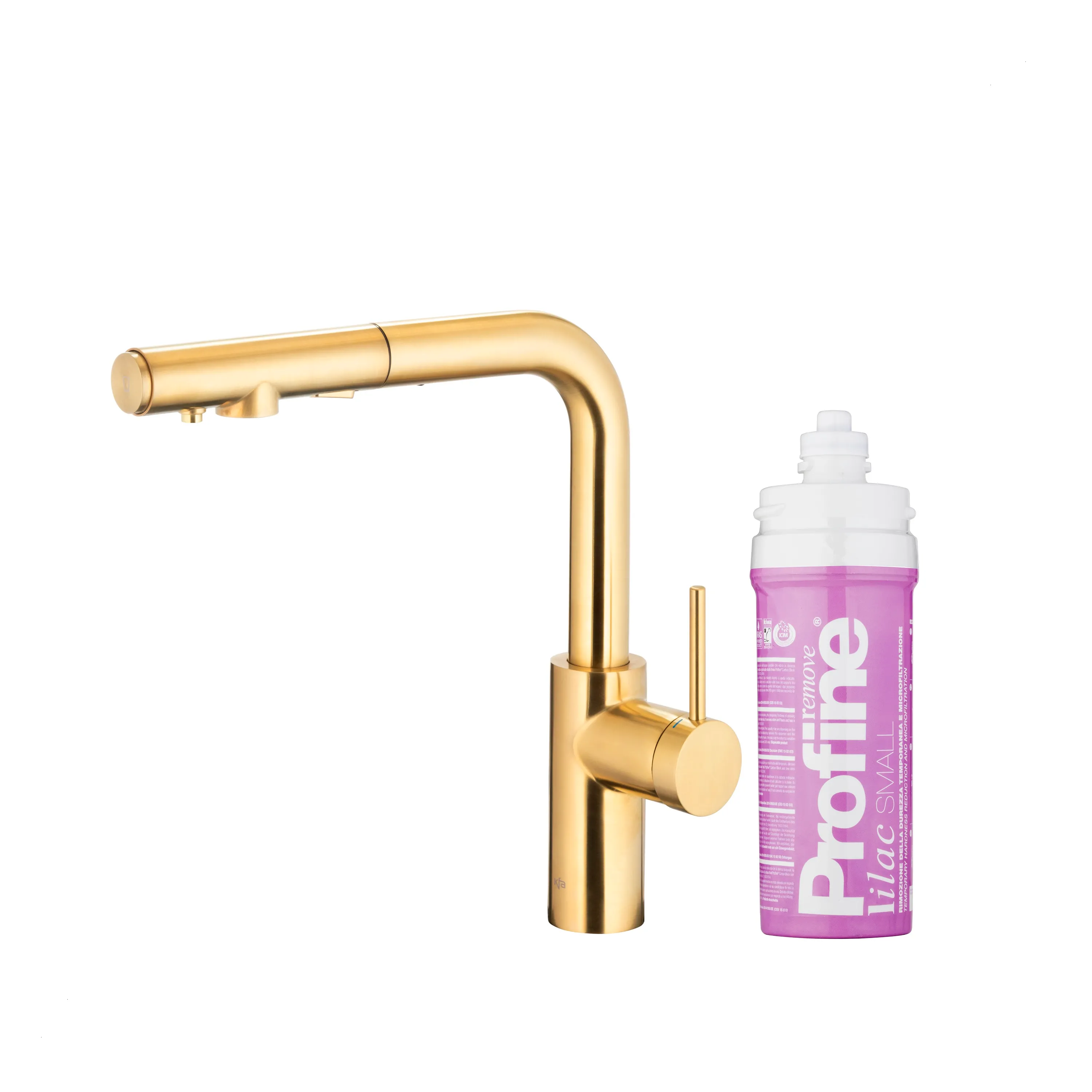 Bateria KFA Armatura Duero Pure Basic Pull-Out 6623-115-39 Jasne złoto Stal szlachetna