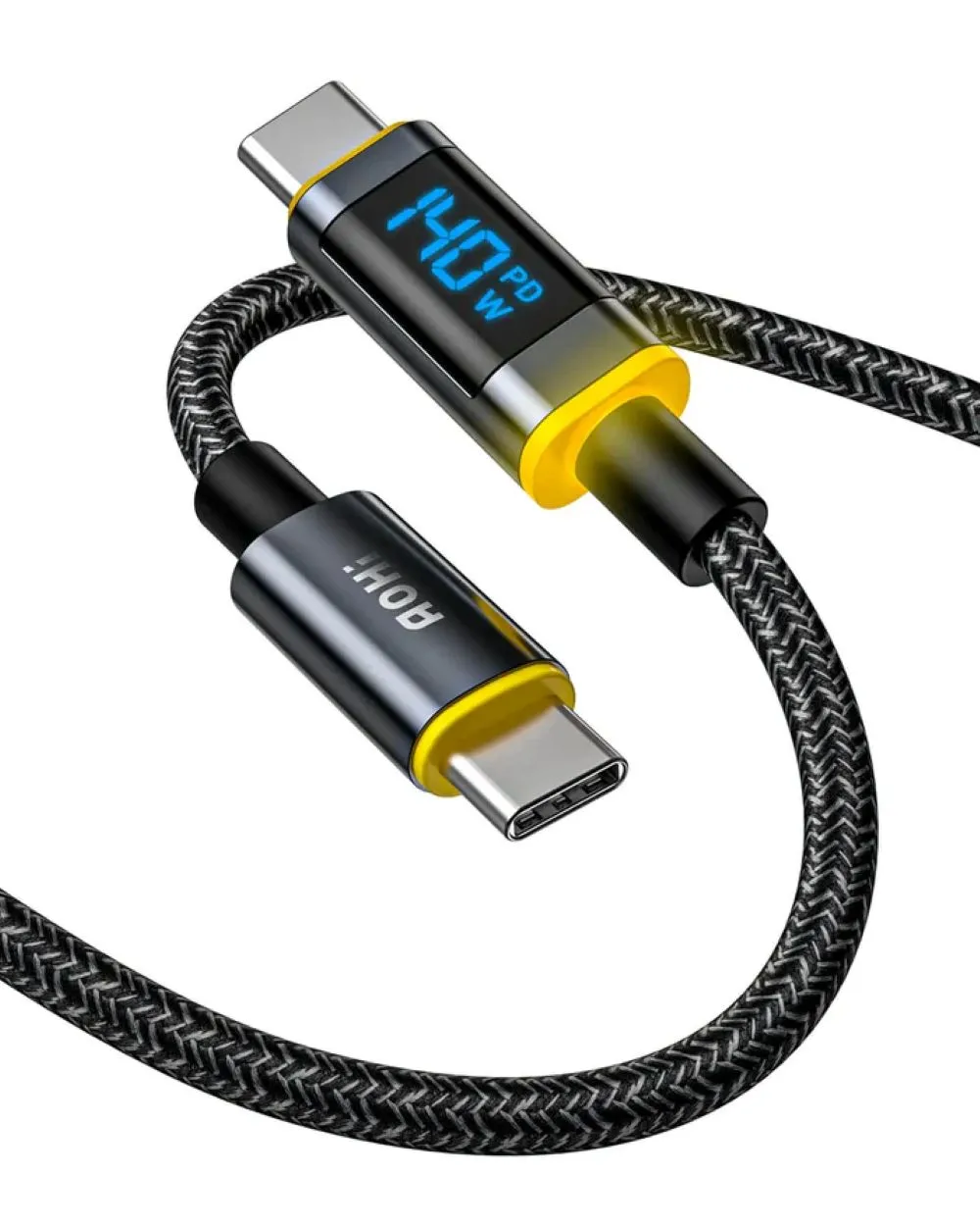 Kabel AOHI MAGLINE+ USB-C do USB-C 140W 1,2m Czarny