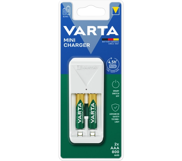 Ładowarka VARTA do akumulatorów Mini Charger 57656201421 + 2 akumulatory AAA 800 mAh