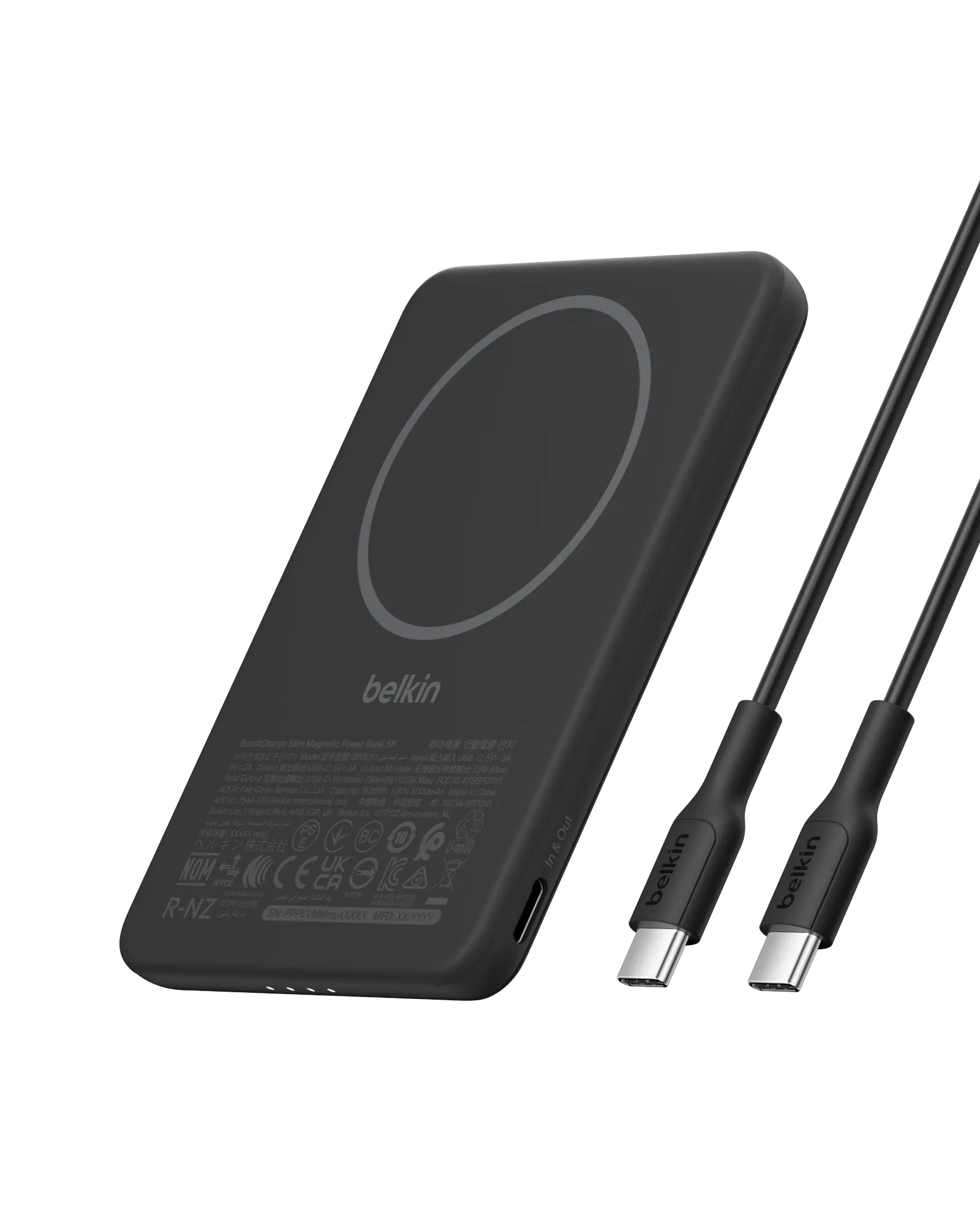 Powerbank Belkin BPD010HQBK BoostCharge Slim Magnetic 5000mAh 15W Czarny