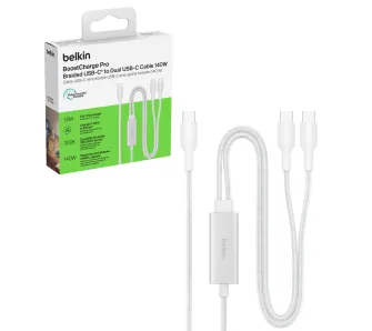 Kabel Belkin BoostCharge Pro CAC004HQ1.5MWH USB-C do USB-C 140W 1,5m Biały
