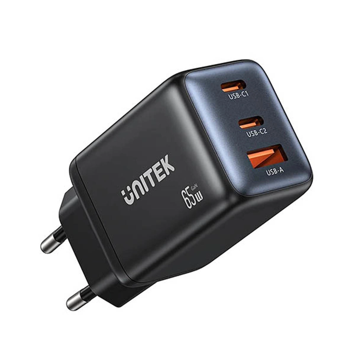 Ładowarka sieciowa Unitek GaN 2x USB-C USB-A 65W Czarny