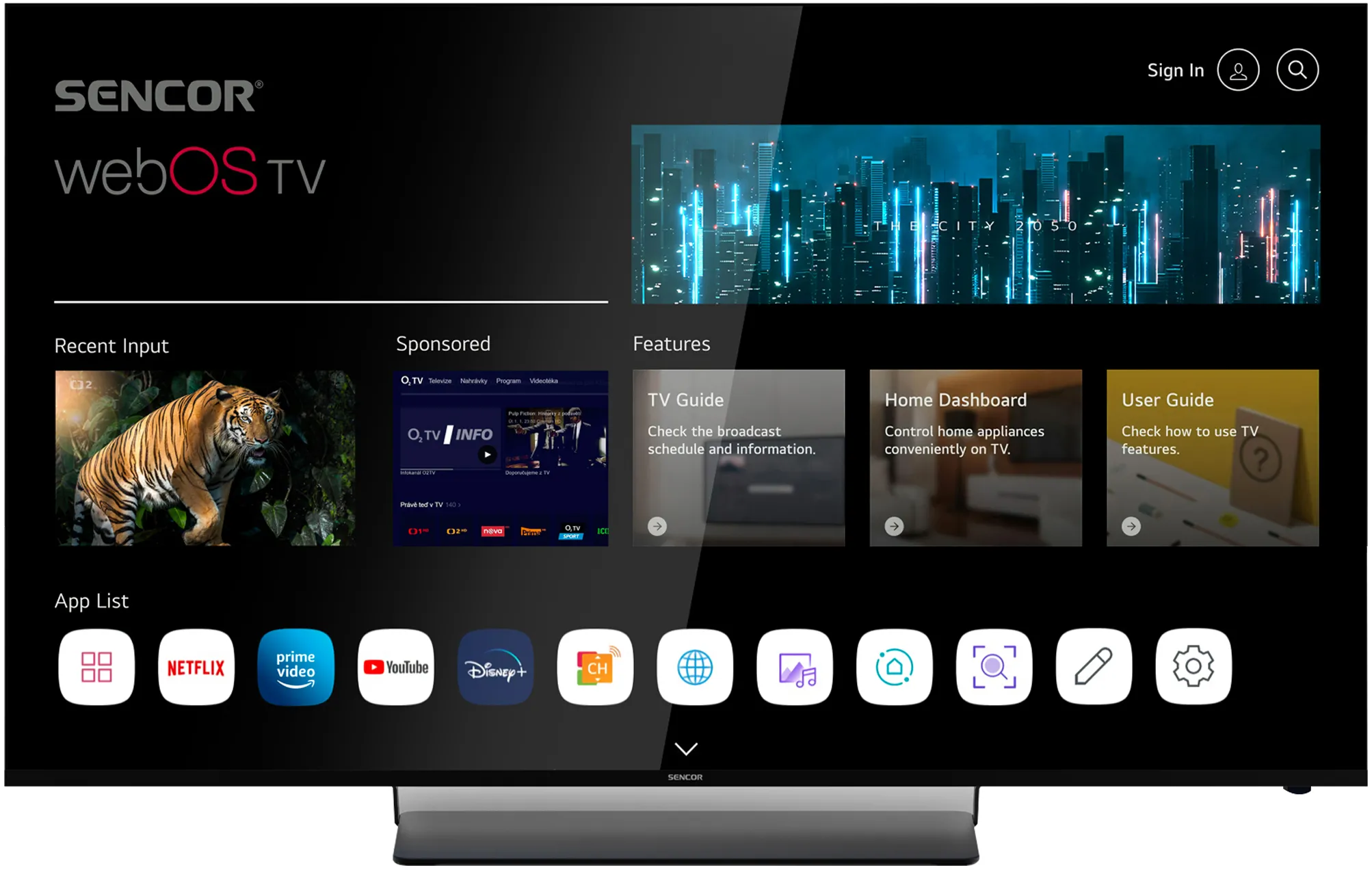 Telewizor Sencor SLE 65US850TCSB 65" LED 4K webOS Smart TV DVB-T2