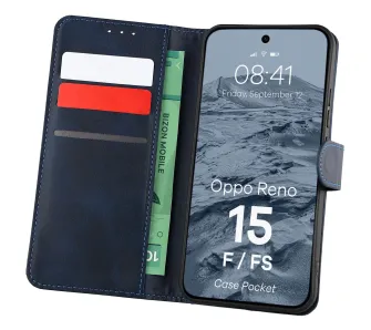 Etui Bizon Case Pocket do Oppo Reno 15 F / 15 FS Granatowy