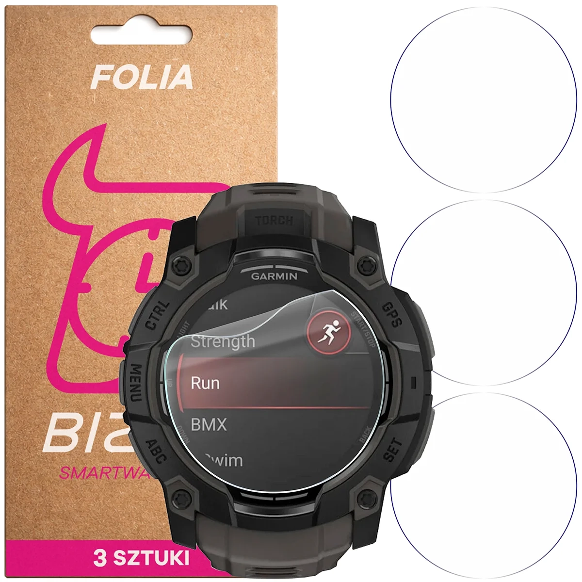 Folia hydrożelowa Bizon Watch Film HydroFlex do Garmin Instinct 3 50 mm AMOLED
