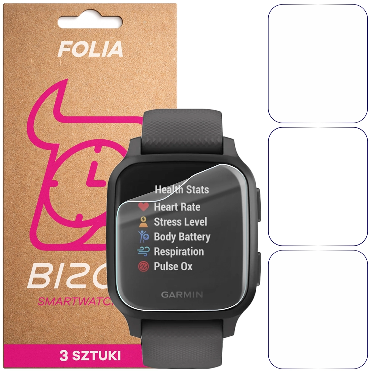 Folia hydrożelowa Bizon Watch Film HydroFlex do Garmin Venu Sq