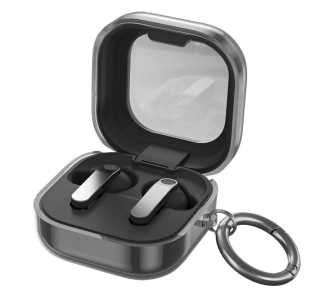 Etui na słuchawki Bizon Case Headphone Clear do Galaxy Buds 4/4 Pro Przeźroczysto-czarny
