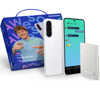 Zestaw smartfon Samsung Galaxy A37 5G 6/128GB 6,7" 120Hz 50Mpix Biały + Powerbank Samsung Qi2 Magnet 5000mAh + Opakowanie prezentowe