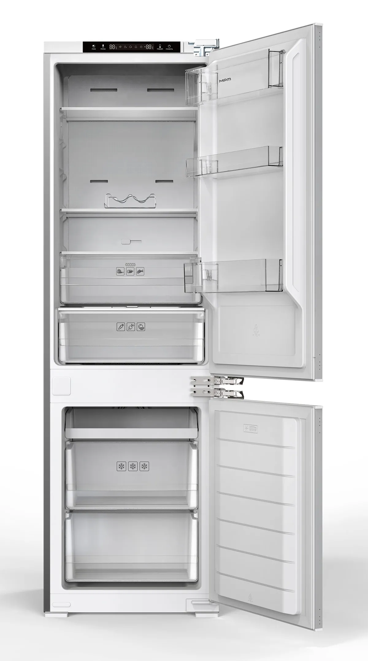 Lodówka MPM 250-FFI-64 Pełny No Frost 179cm Komora świeżości Szuflada z kontrolą wilgotności