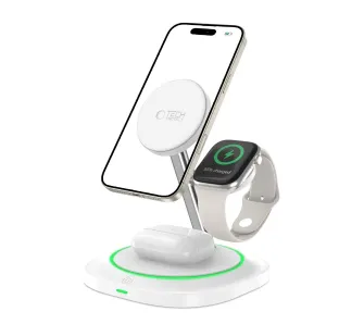 Ładowarka indukcyjna Tech-Protect QI15W-A46 3w1 MagSafe Biały