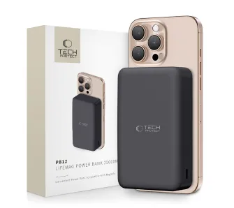 Powerbank Tech-Protect PB12 LifeMag MagSafe 20000mAh 15W Czarny