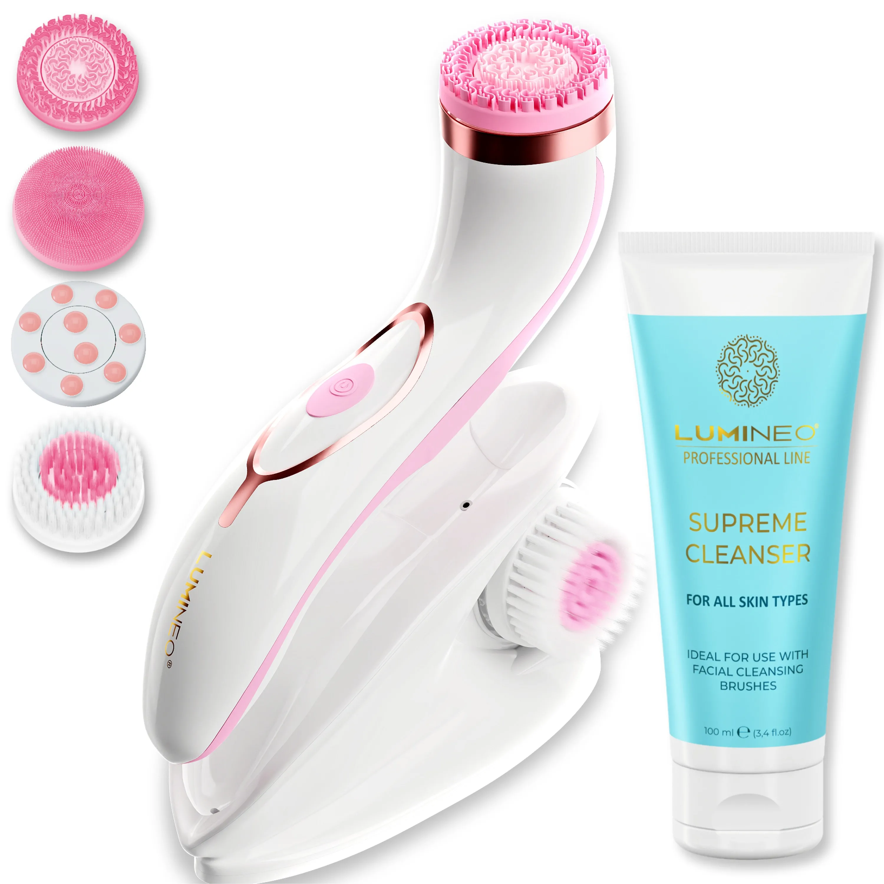 Szczoteczka do twarzy Lumineo Pro + Żel do wszystkich typów skóry 100ml