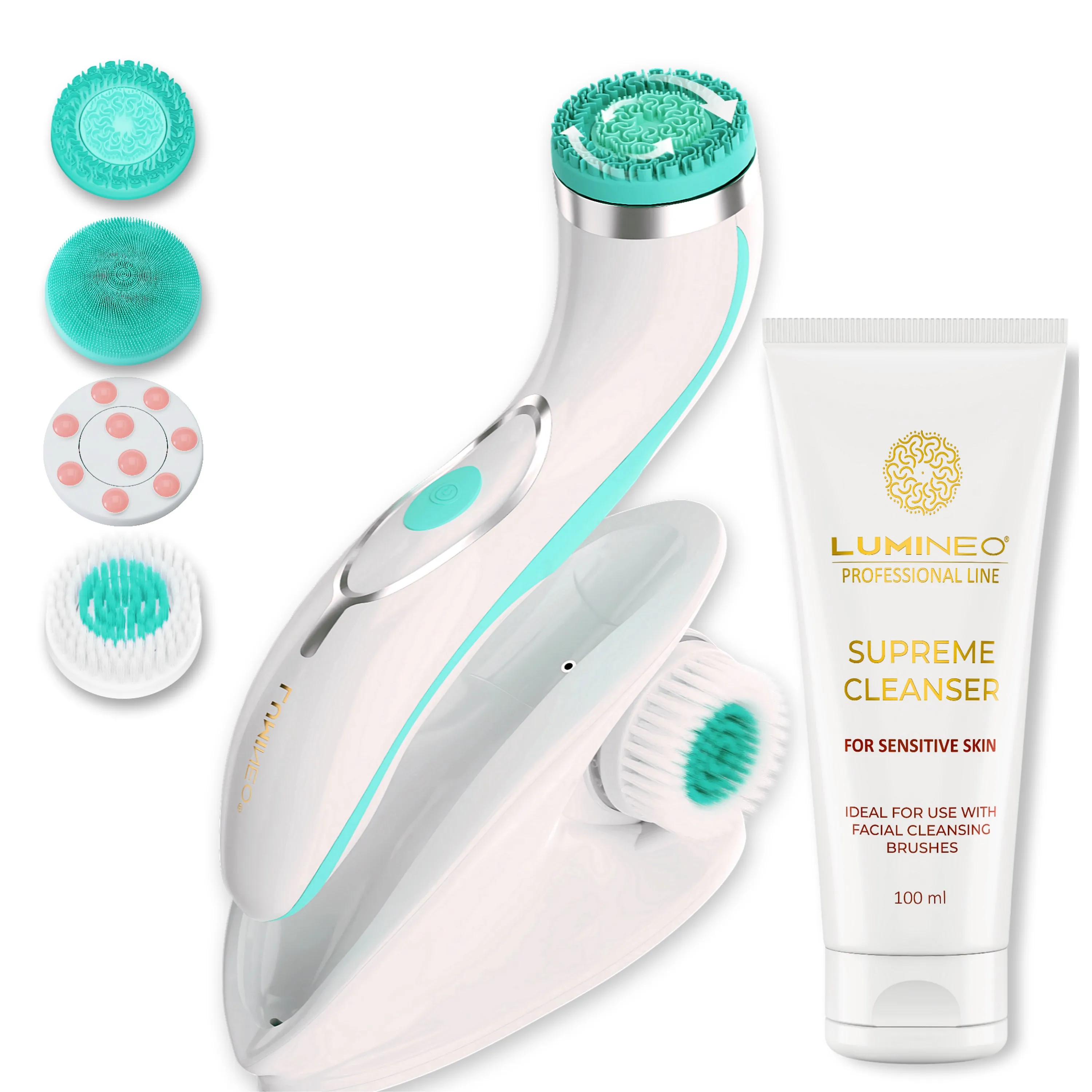 Szczoteczka do twarzy Lumineo Pro + Żel do skóry wrażliwej 100ml