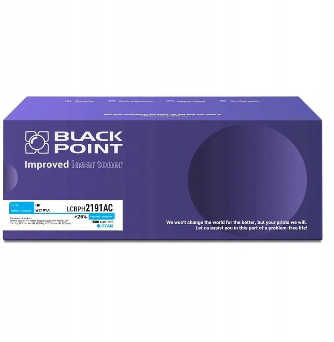 Toner Black Point LCBPH2191AC (zamiennik W2191A) Błękitny