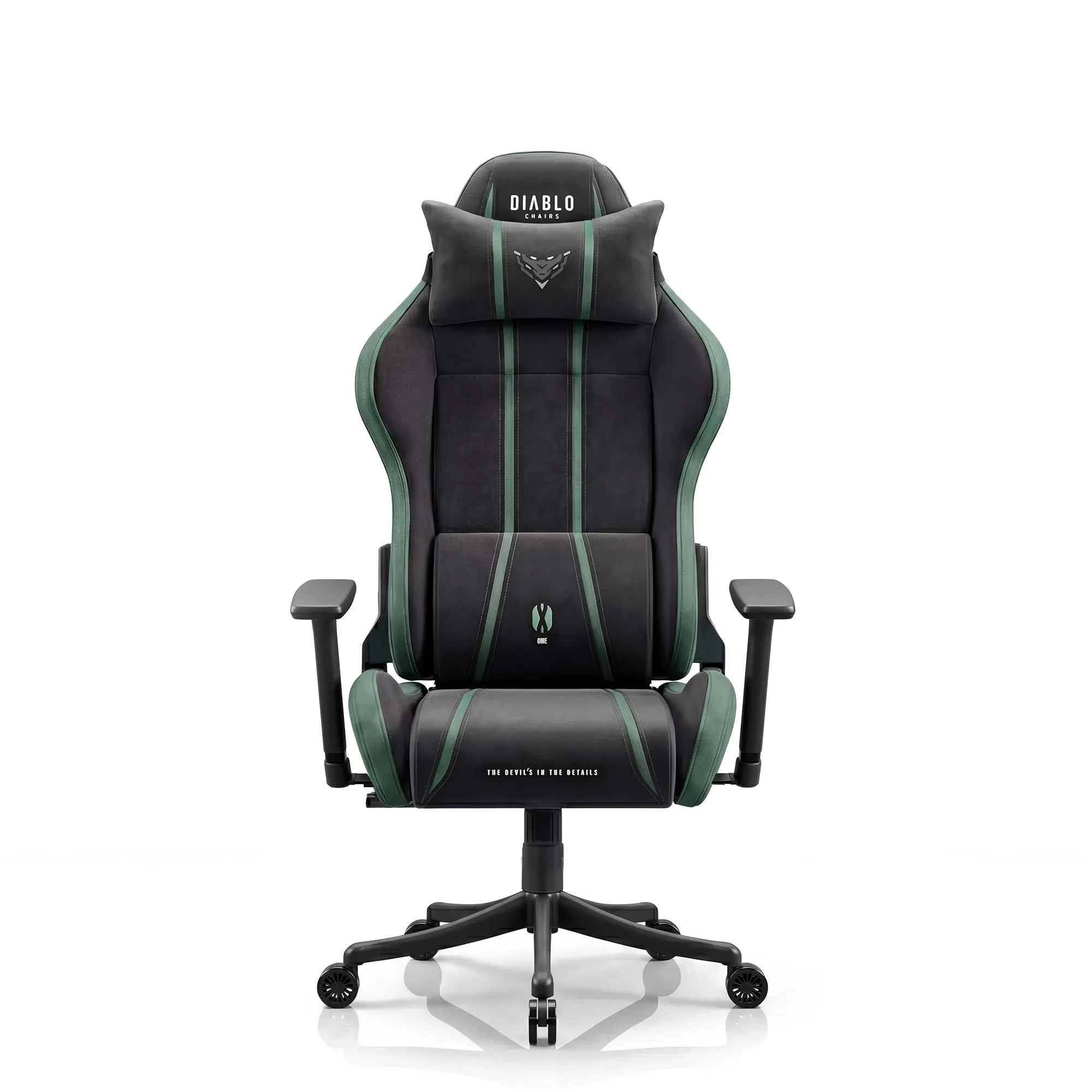 Fotel Diablo Chairs X-One 2.0 Small Forest Green Gamingowy do 90kg Tkanina Czarno-Zielony