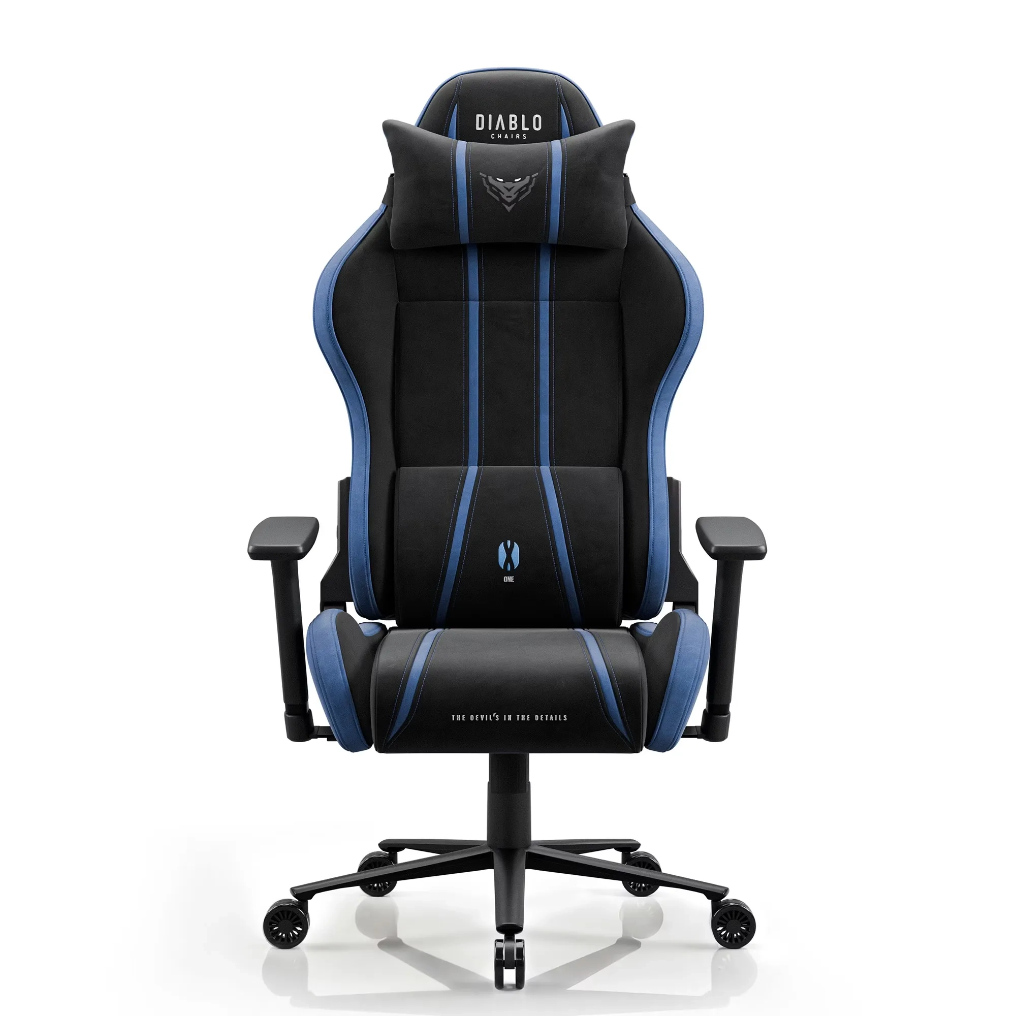 Fotel Diablo Chairs X-One 2.0 Kingl Night Blue Gamingowy do 160kg Tkanina Czarno-Niebieski