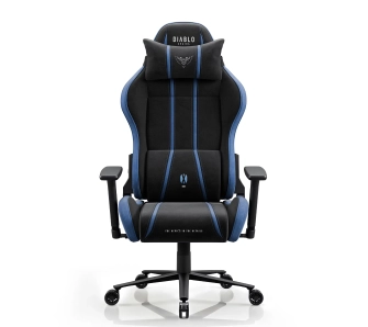 Fotel Diablo Chairs X-One 2.0 Kingl Night Blue Gamingowy do 160kg Tkanina Czarno-Niebieski
